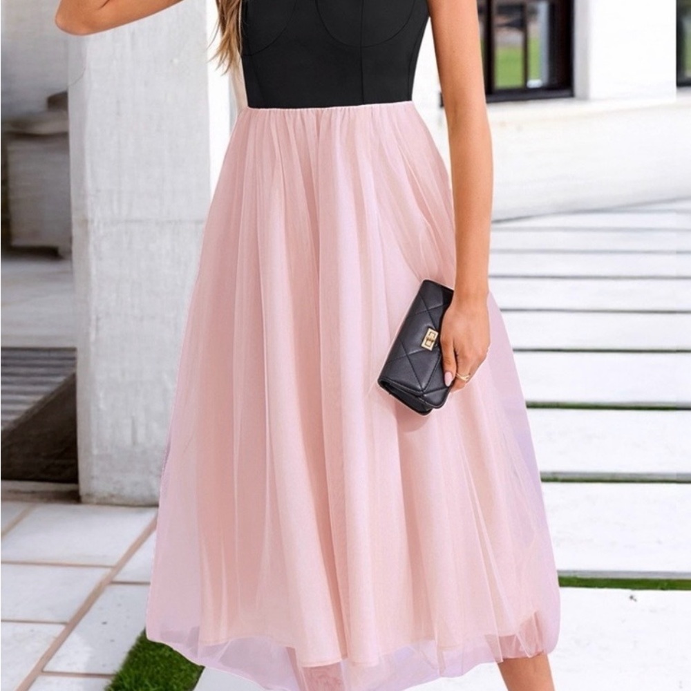 Cupshe Soft Pink Tulle Dress